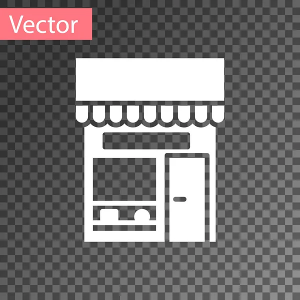 Weißes Einkaufsgebäude Oder Marktsymbol Isoliert Auf Transparentem Hintergrund Ladenbau Vektorillustration — Stockvektor