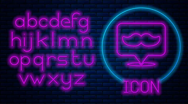 Gloeiende Neon Barbershop Icoon Geïsoleerd Bakstenen Muur Achtergrond Kapper Logo — Stockvector