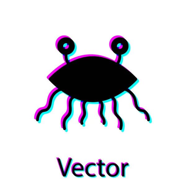 Icono Pastafarianismo Negro Aislado Sobre Fondo Blanco Ilustración Vectorial — Vector de stock