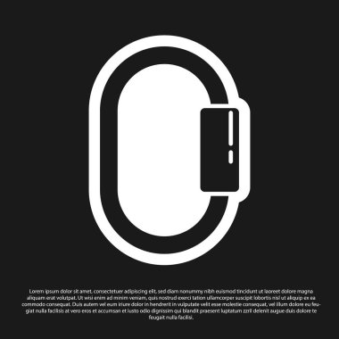 Siyah arkaplanda siyah karabina simgesi izole edildi. Olağanüstü bir spor. Spor malzemeleri. Vektör İllüstrasyonu