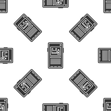 Grey Stop plastik kirliliği ikonu beyaz arka planda izole edilmiş pürüzsüz desen. Ekolojik poster. Vektör İllüstrasyonu