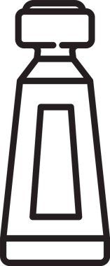 Beyaz arka planda siyah çizgi kremi ya da losyon kozmetik tüp ikonu izole edilmiş. Erkekler için vücut bakım ürünleri. Vektör İllüstrasyonu