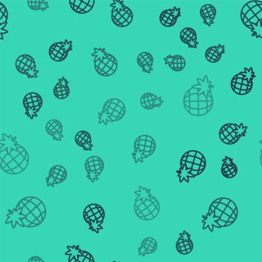 Siyah çizgi marihuanayı yasallaştırır ya da kenevir küresi sembolü ikonu yeşil arka planda izole edilmiş pürüzsüz desen. Kenevir sembolü. Vektör İllüstrasyonu