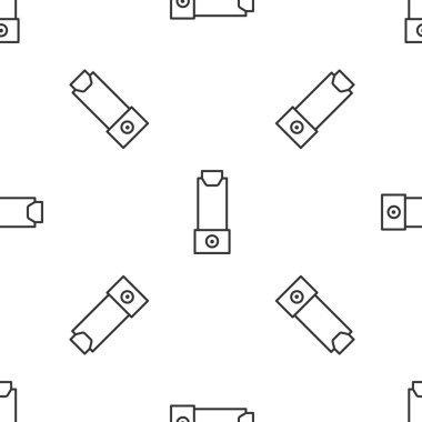 Gri çizgi astım ikonu beyaz arka planda izole edilmiş pürüzsüz desen. Öksürük şurubu, solunum, alerjik hasta. Vektör İllüstrasyonu