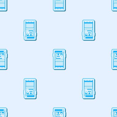 Mavi çizgi Plastik Kirliliği Durdur simgesi Gri arka planda izole edilmiş pürüzsüz desen. Ekolojik poster. Vektör İllüstrasyonu