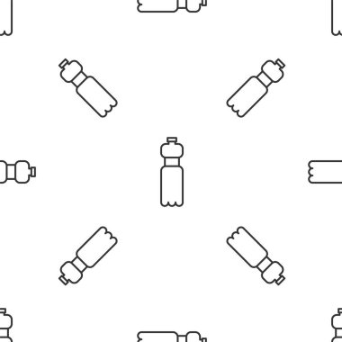 Gri çizgi boyundaki su ikonu beyaz arka planda izole edilmiş. Soda su içme tabelası. Vektör İllüstrasyonu