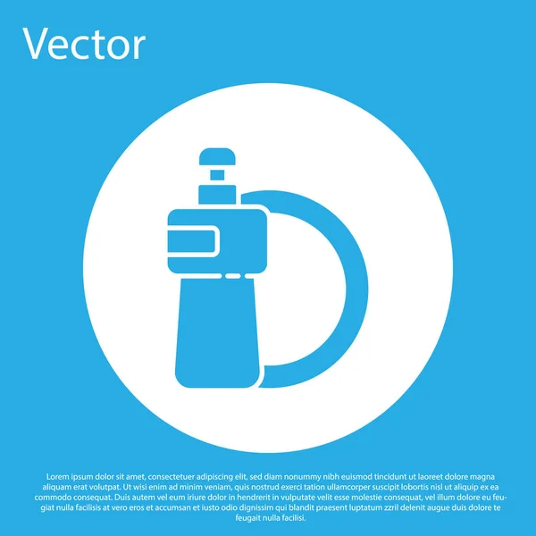 Blaue Spülmittelflasche Und Tellersymbol Isoliert Auf Blauem Hintergrund Flüssigwaschmittel Zum — Stockvektor