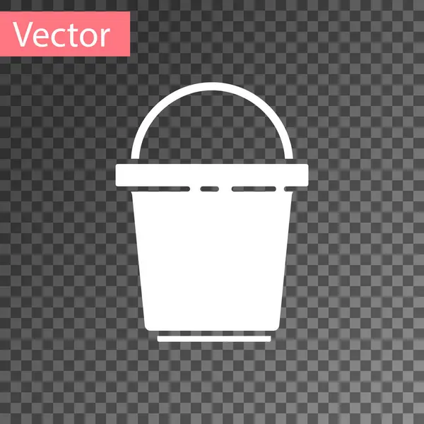 Weißes Eimersymbol Isoliert Auf Transparentem Hintergrund Reinigungsdienstkonzept Vektorillustration — Stockvektor