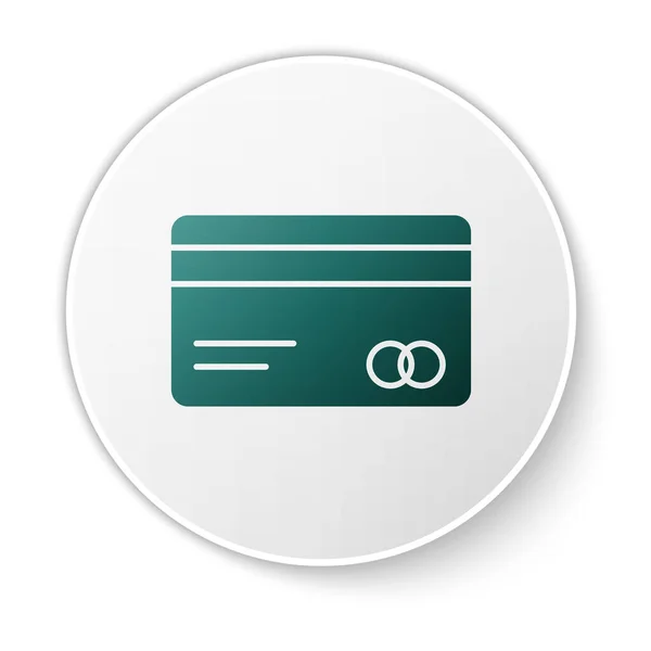 Green Credit Card Pictogram Geïsoleerd Witte Achtergrond Online Betaling Contante — Stockvector