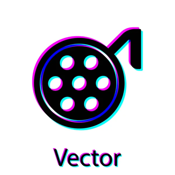 Icono Lámpara Cirugía Negra Aislado Sobre Fondo Blanco Ilustración Vectorial — Vector de stock