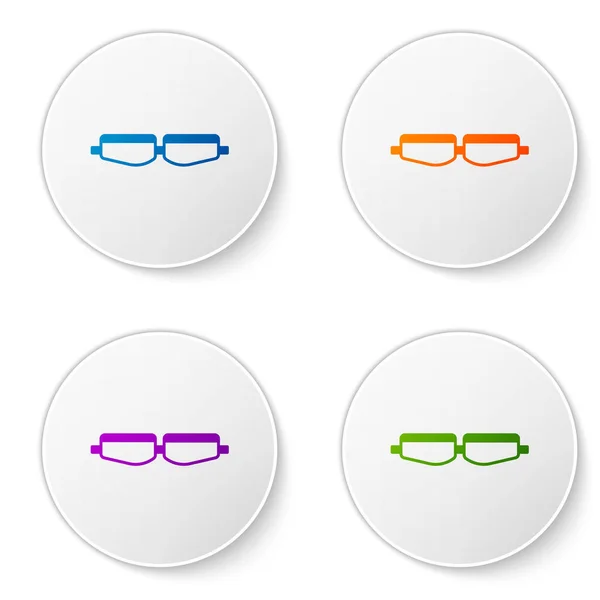 Color Icono Gafas Seguridad Aisladas Sobre Fondo Blanco Establecer Iconos — Vector de stock