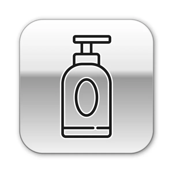 Czarna Linia Krem Lub Balsam Kosmetyczna Ikona Tubki Izolowane Białym — Wektor stockowy