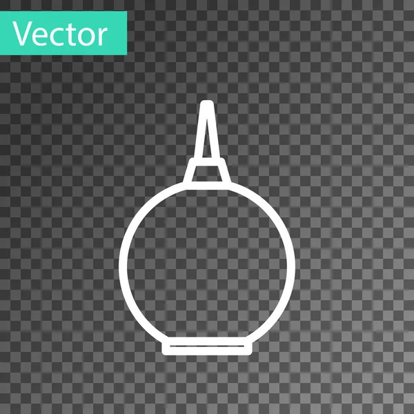 White Line Enema Icon Isolated Transparent Background Enema Plastic Tip — Stock Vector