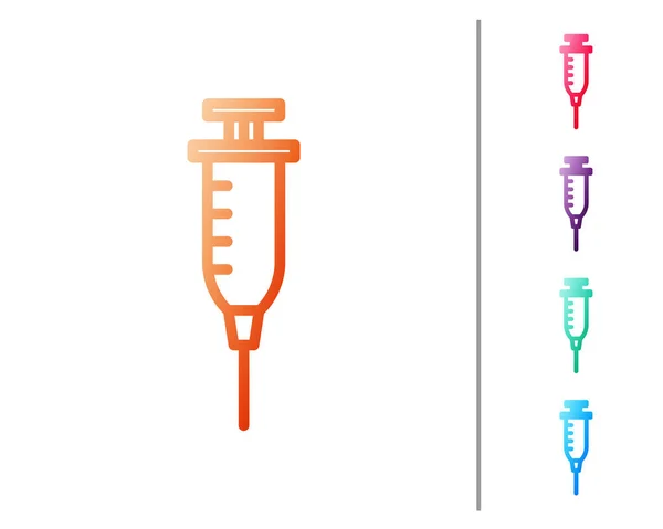 Icono Jeringa Línea Roja Aislado Sobre Fondo Blanco Jeringa Para — Archivo Imágenes Vectoriales