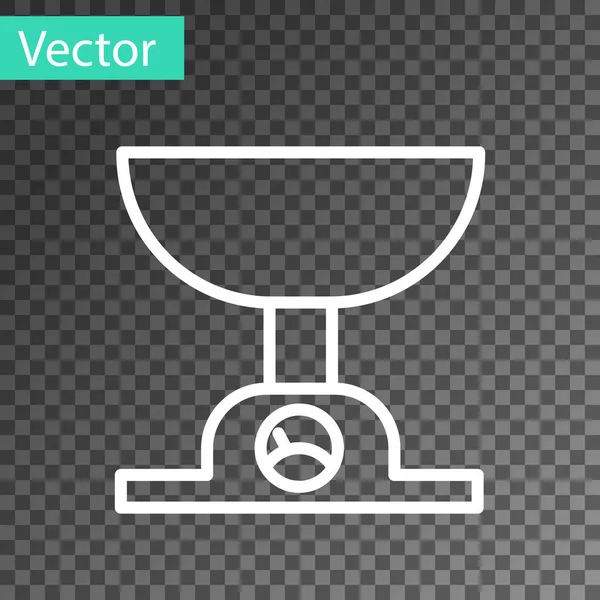 Línea Blanca Icono Escalas Electrónicas Aislado Sobre Fondo Transparente Equipo — Vector de stock