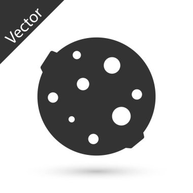 Gri Ay simgesi beyaz arkaplanda izole edildi. Vektör İllüstrasyonu