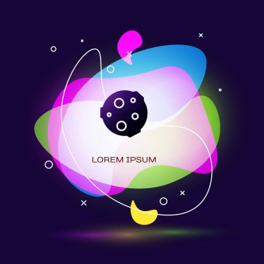 Mavi arkaplanda Kara Ay simgesi izole edildi. Sıvı şekilli soyut pankart. Vektör İllüstrasyonu