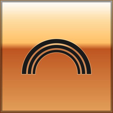 Siyah Gökkuşağı simgesi altın arkaplanda izole edilmiş. Vektör İllüstrasyonu