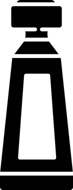 Beyaz arka planda siyah krem ya da losyon kozmetik tüp ikonu var. Erkekler için vücut bakım ürünleri. Vektör İllüstrasyonu