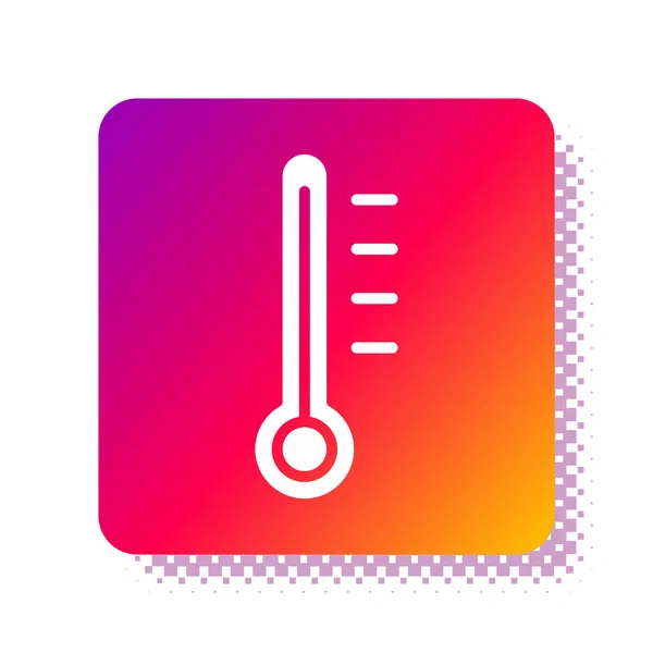 Witte Meteorologie Thermometer Meten Pictogram Geïsoleerd Witte Achtergrond Thermometer Apparatuur — Stockvector