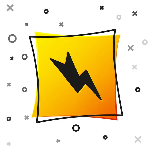 Black Lightning Bolt Icon Isolated White Background Flash Sign Charge — Stock Vector
