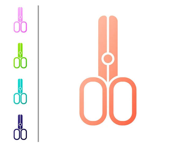 Coral Scissors Hairdresser Icon Isolated White Background Hairdresser Fashion Salon — Stock Vector