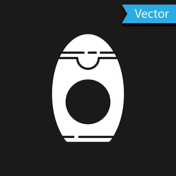 White Bottle Shampoo Icon Isolated Black Background Vector Illustration — Stock Vector