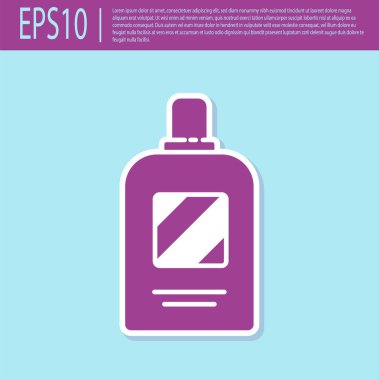 Turkuaz arka planda izole edilmiş mor şampuan ikonu. Vektör İllüstrasyonu