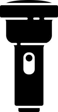 Siyah El Feneri simgesi beyaz arka planda yalıtılmış. Vektör İllüstrasyonu