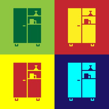 Pop Art Medicine dolap simgesi renk arkaplanında izole edildi. Vektör İllüstrasyonu