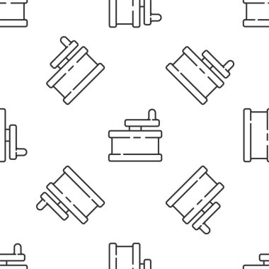 Gri çizgi manuel öğütücü simgesi beyaz arkaplandaki kusursuz deseni izole etti. Vektör İllüstrasyonu