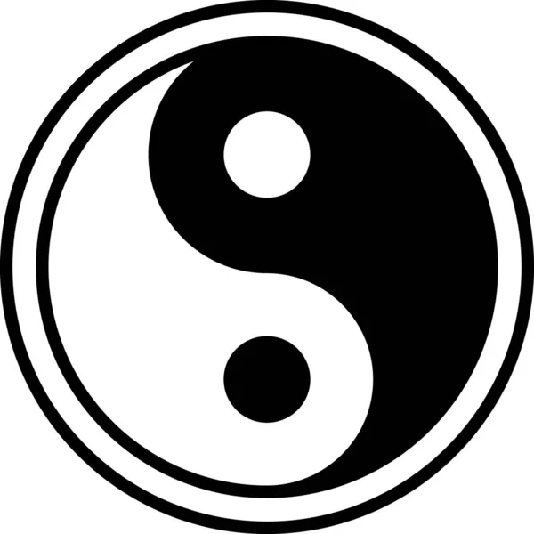 Czarny Yin Yang Symbol Harmonii Równowagi Ikony Izolowane Białym Tle — Wektor stockowy