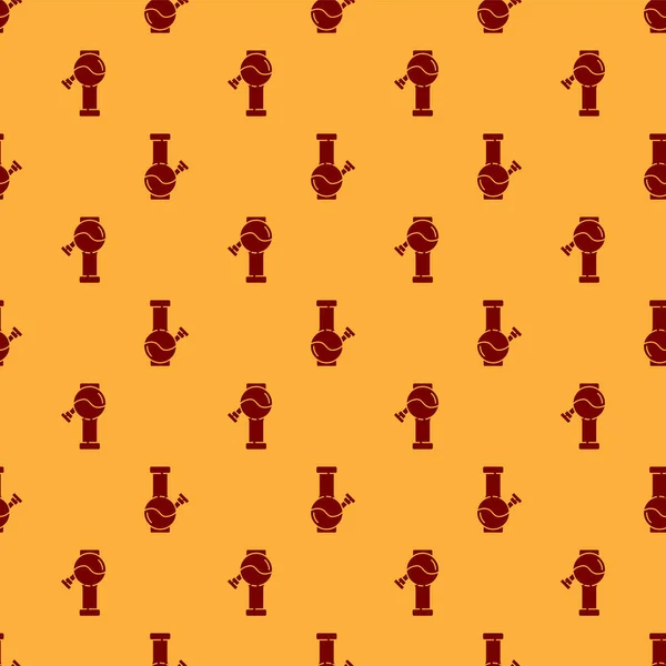 Красный Стеклянный Бонг Курения Марихуаны Конопли Икона Изолированы Плавный Рисунок — стоковый вектор