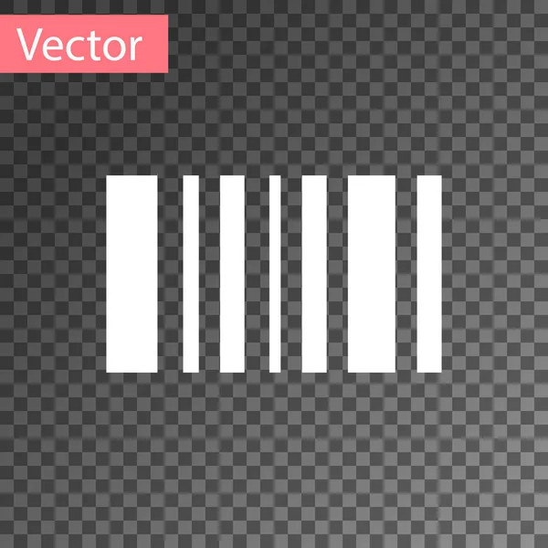 Белый Значок Штрих Кода Изолирован Прозрачном Фоне Векторная Миграция — стоковый вектор