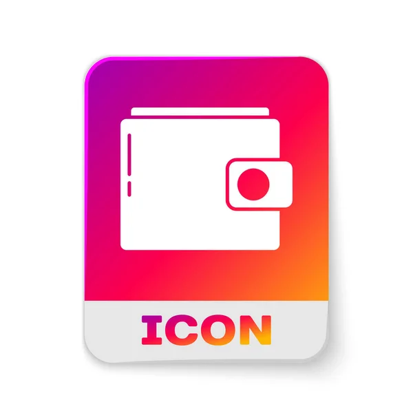 Icono Billetera Blanca Aislado Sobre Fondo Blanco Icono Del Bolso — Vector de stock