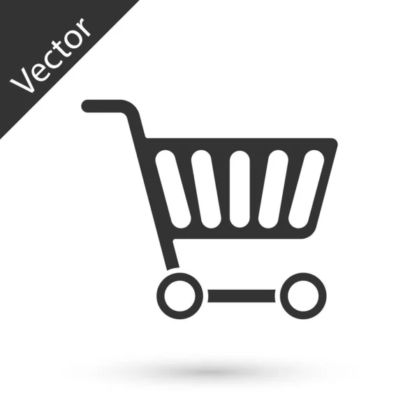 Graues Warenkorb Symbol Auf Weißem Hintergrund Online Kaufkonzept Lieferservice Schild — Stockvektor
