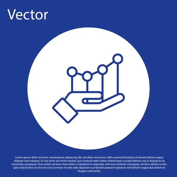 Linha Azul Gráfico Pizza Ícone Infográfico Isolado Fundo Azul Diagrama — Vetor de Stock