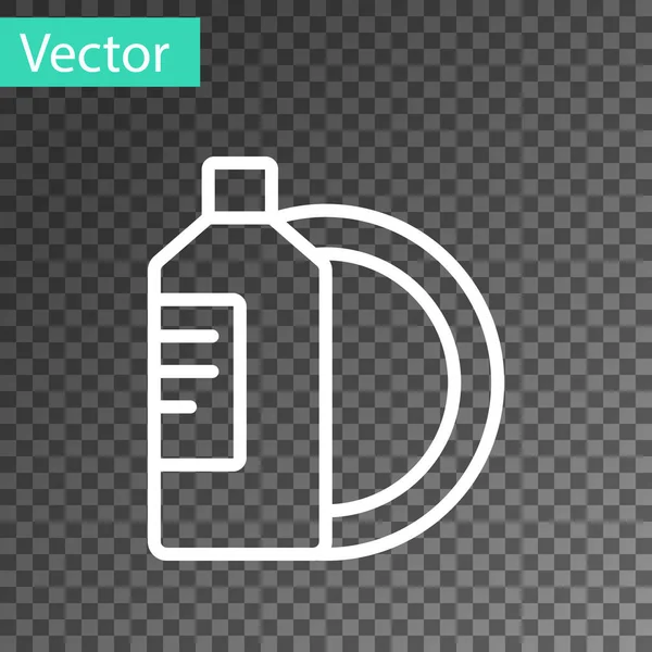 Línea Blanca Lavavajillas Líquido Botella Placa Icono Aislado Sobre Fondo — Vector de stock