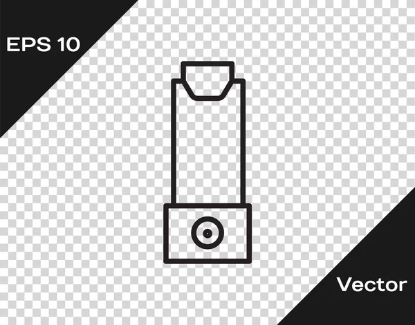 Fekete Vonal Inhaler Ikon Elszigetelt Átlátszó Háttérrel Légzés Köhögés Enyhítésére — Stock Vector