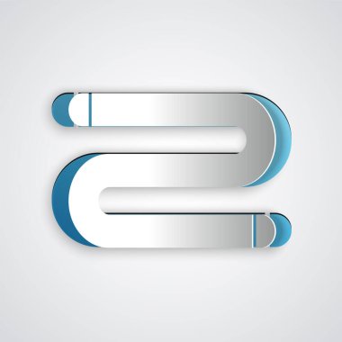 Kağıt kesiği Havlu simgesi gri arkaplanda izole edildi. Kağıt sanatı tarzı. Vektör İllüstrasyonu.