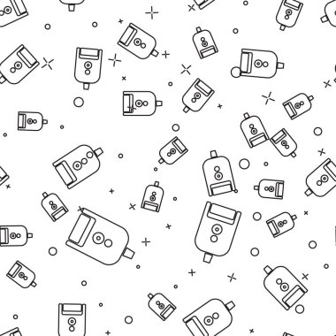 Erkekler için siyah çizgili elektrikli tıraş bıçağı beyaz arka planda izole edilmiş pürüzsüz bir şekil. Elektrikli tıraş makinesi. Vektör İllüstrasyonu.