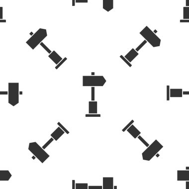 Gri Yol trafik tabelası. Simge simgesi beyaz arkaplanda izole edilmiş kusursuz desen. İşaretçi sembolü. Sokak bilgi tabelası. Yön tabelası. Vektör İllüstrasyonu.