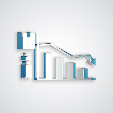 Kağıt kesiği Ekoloji bilgi simgesi gri arkaplanda izole edildi. Kağıt sanatı tarzı. Vektör İllüstrasyonu.