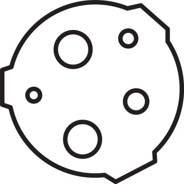 Beyaz arkaplanda siyah çizgi ay simgesi izole edildi. Vektör İllüstrasyonu.