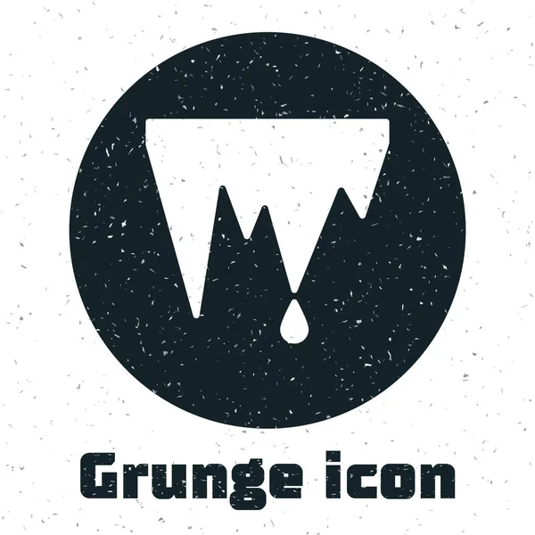 Grunge Icicle Simgesi Beyaz Arkaplanda Izole Edildi Sarkıt Buz Çivileri — Stok Vektör