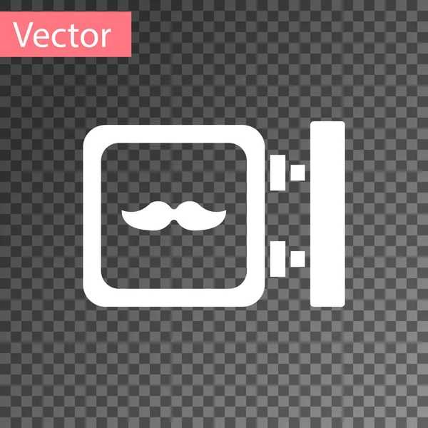 Символ Белой Парикмахерской Выделен Прозрачном Фоне Логотип Парикмахера Вывеска Векторная — стоковый вектор