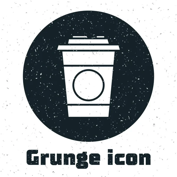 Icono Vidrio Grunge Paper Aislado Sobre Fondo Blanco Vaso Refresco — Vector de stock