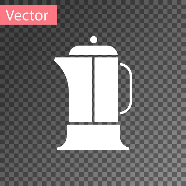 White French Press Icon Isolated Transparent Background Vector Illustration — Stock Vector