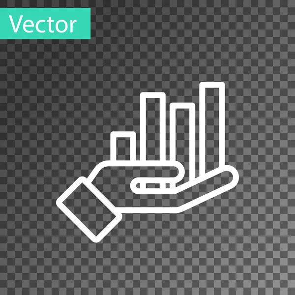 Witte Lijn Taartdiagram Infographic Pictogram Geïsoleerd Transparante Achtergrond Grafiekteken Vector — Stockvector