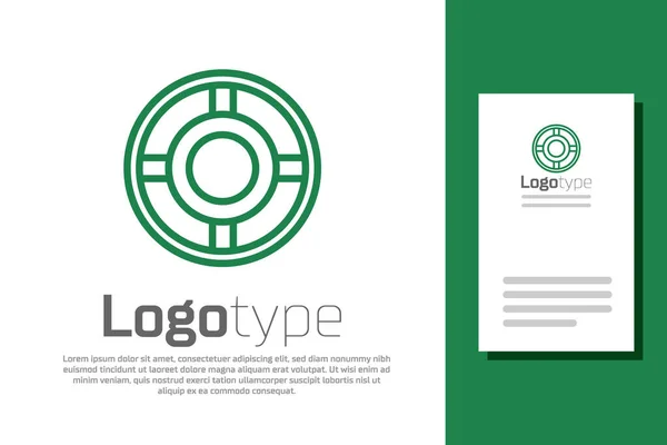 Grüne Linie Aschenbecher Symbol Isoliert Auf Weißem Hintergrund Logo Design — Stockvektor